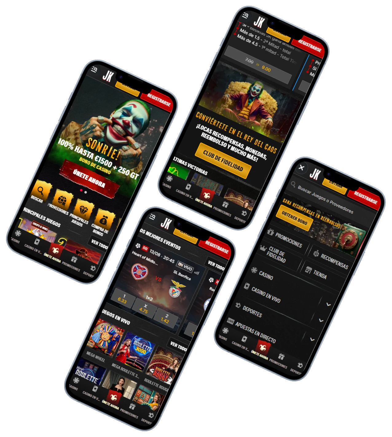Jokery Casino versión móvil con juegos y apuestas